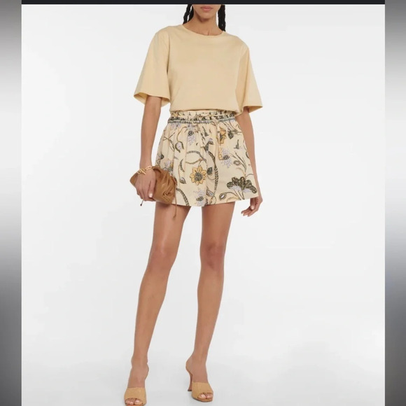 Ulla Johnson Rowan Botanical Lemon Balm Print 100%  Cotton Poplin Sz 14 Shorts - Picture 1 of 9
